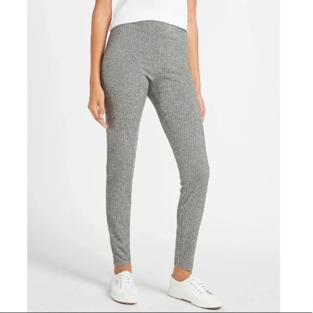 Express High Waisted Herringbone Ankle Leggings XL Dressy Warm Career Work‎ NWT